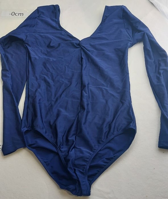 NAVY NYLON LONG SLEEVE LEOTARD