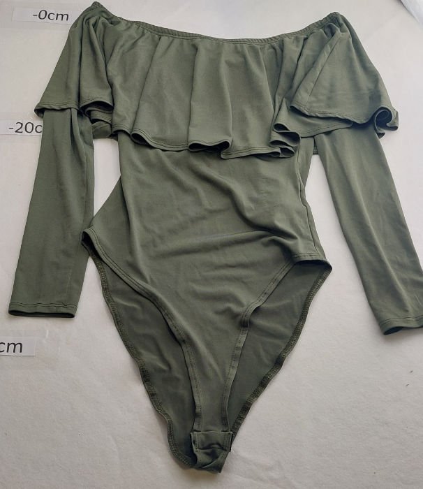 GREEN BOAT NECK NYLON LEOTARD