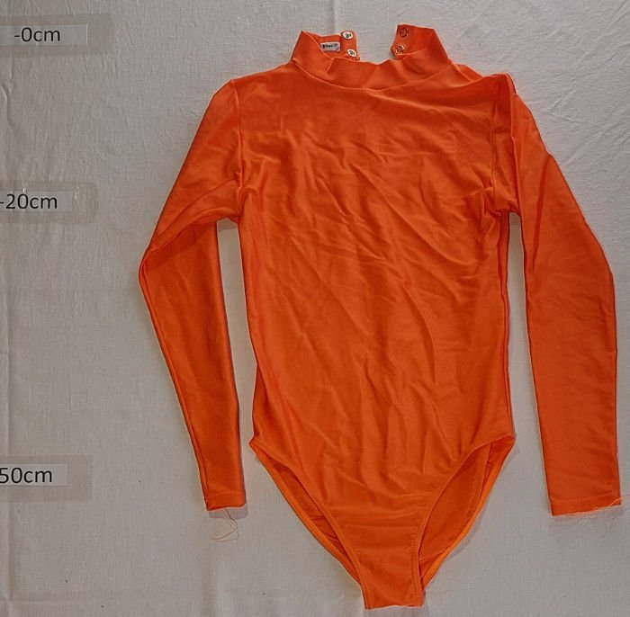 ORANGE NYLON LONGSLEEVE LEOTARD