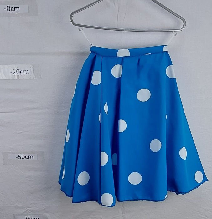 BLUE AND WHITE POLKA DOT SKIRT