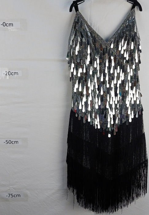 SILVER CHARLESTON FLAPPER DRESS PERIOD