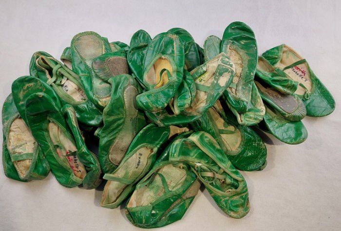 GREEN LEATHER BALLET SHOES