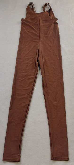 BROWN NYLON BODYSUIT SLEEVELESS FOOTLESS