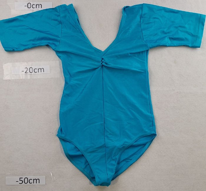 BLUE LEOTARD NYLON SHORT SLEEVE
