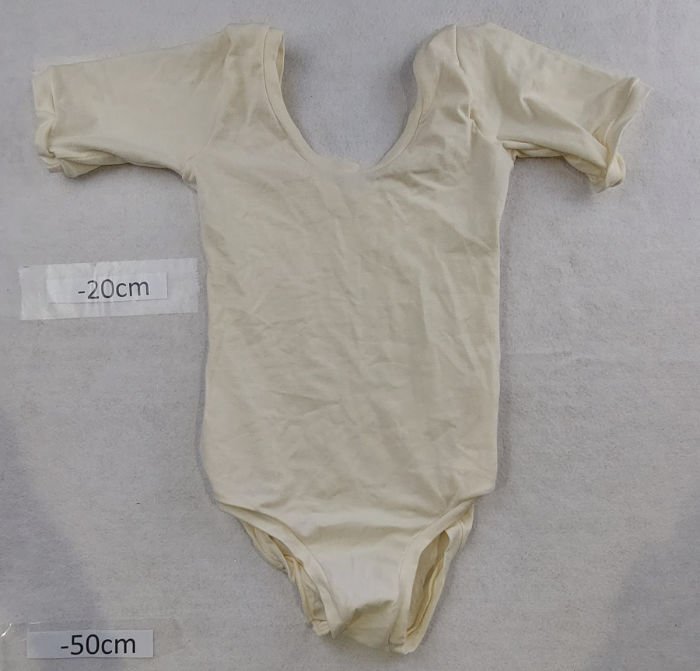 POLY COTTON CREAM LEOTARD SHORT SLEEVE