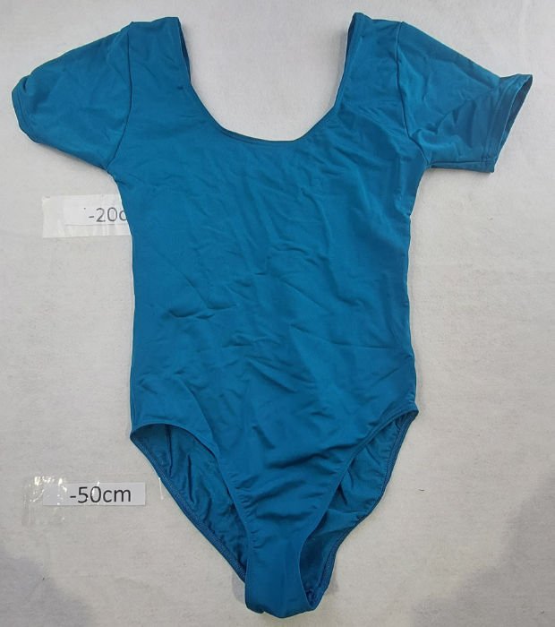 BLUE SHORT SLEEVE LEOTARD NYLON