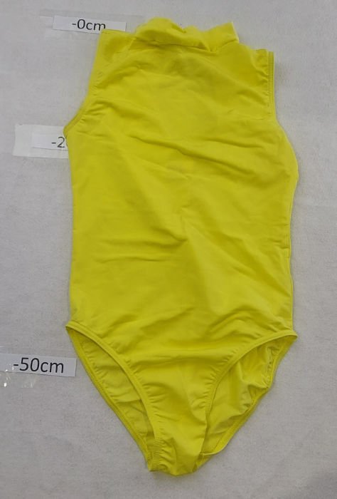 YELLOW NYLON SLEEVELESS LEOTARD