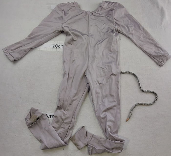 LIGHT GREY UNITARD WITH GREY TAIL 