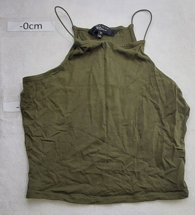 BROWN NYLON CROP TOP KHARKI