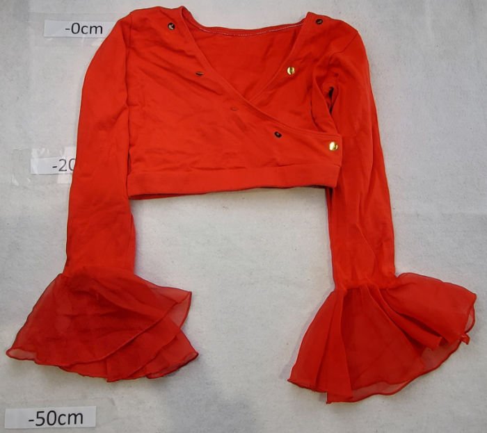 Red Hareem Crop top Long Sleeve