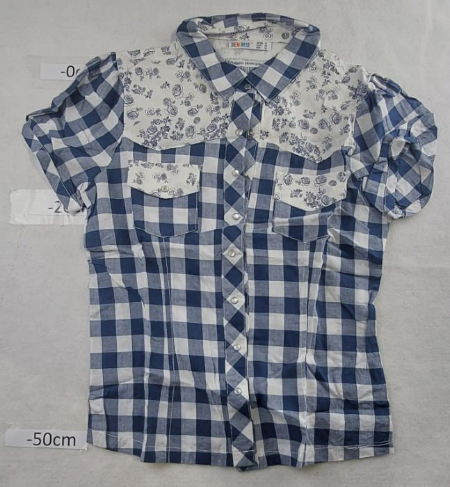 BLUE AND WHITE CHECK TOP