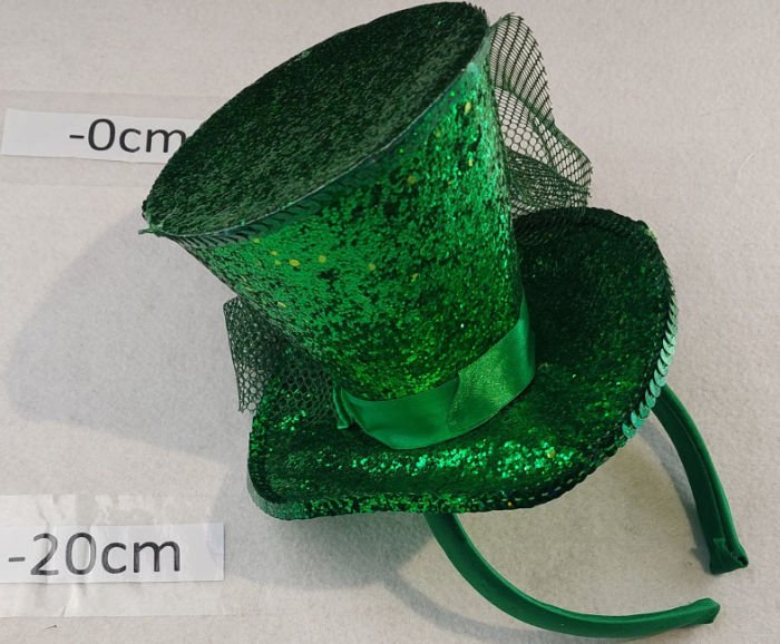 GLITTER MINI TOP HAT GREEN WITH HEADBAND