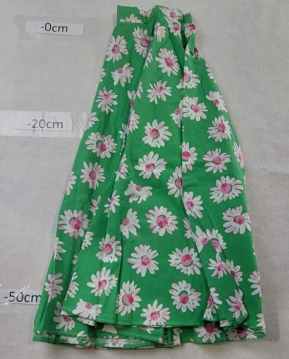 GREEN AND PINK FLORAL SKIRT