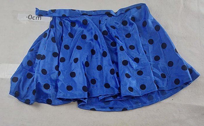 BLUE AND BLACK POLKA DOT SKIRT