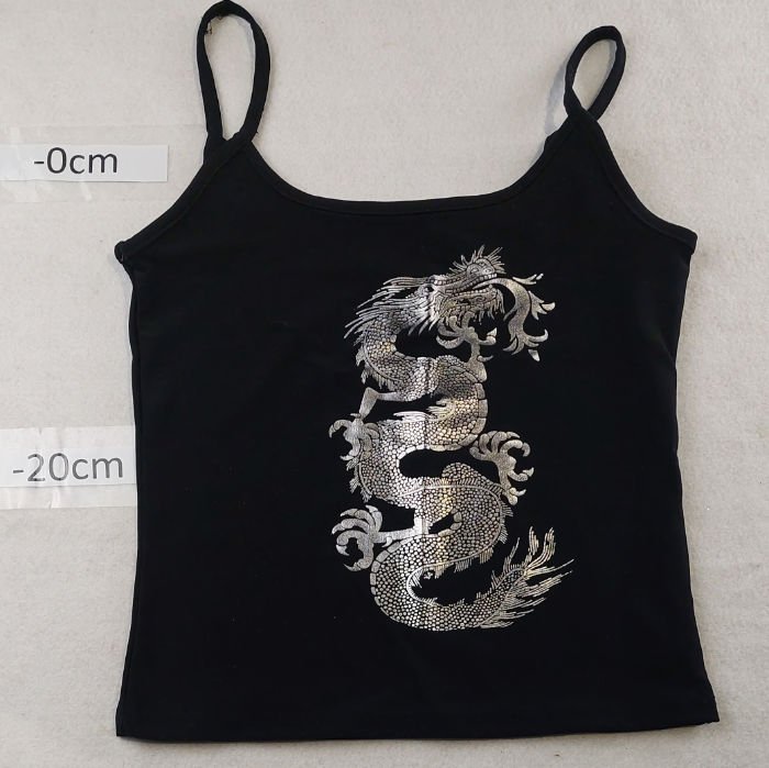 DRAGON PRINT BLACK TOP