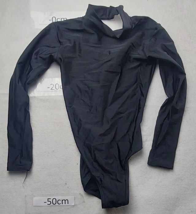 BLACK LEOTARD NYLON HIGH NECK